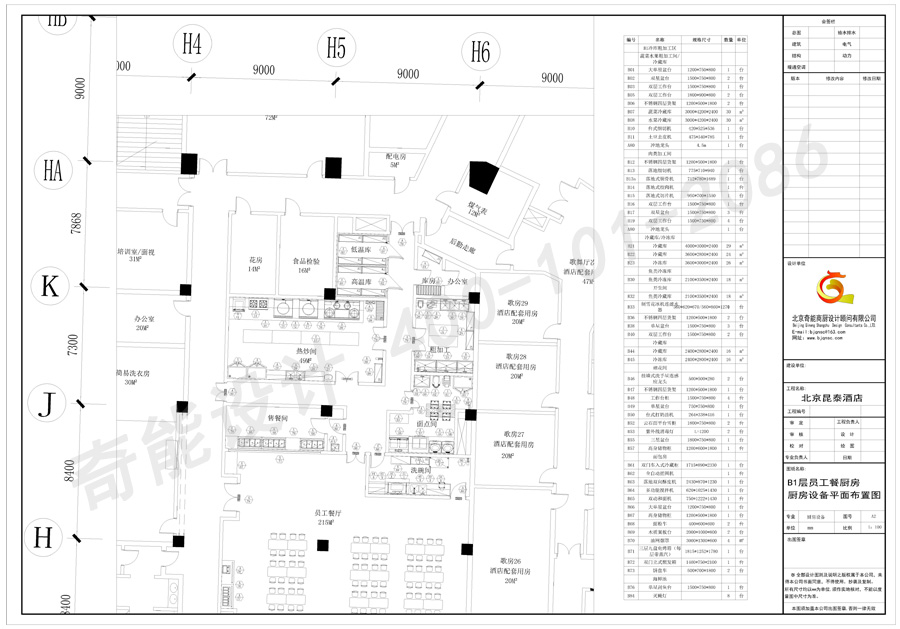 昆泰酒店B1員工餐廚房設(shè)計(jì)圖